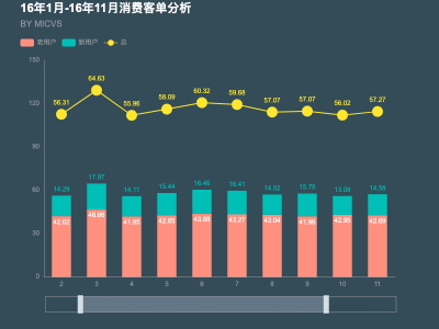 16年1月-16年11月消费客单分析